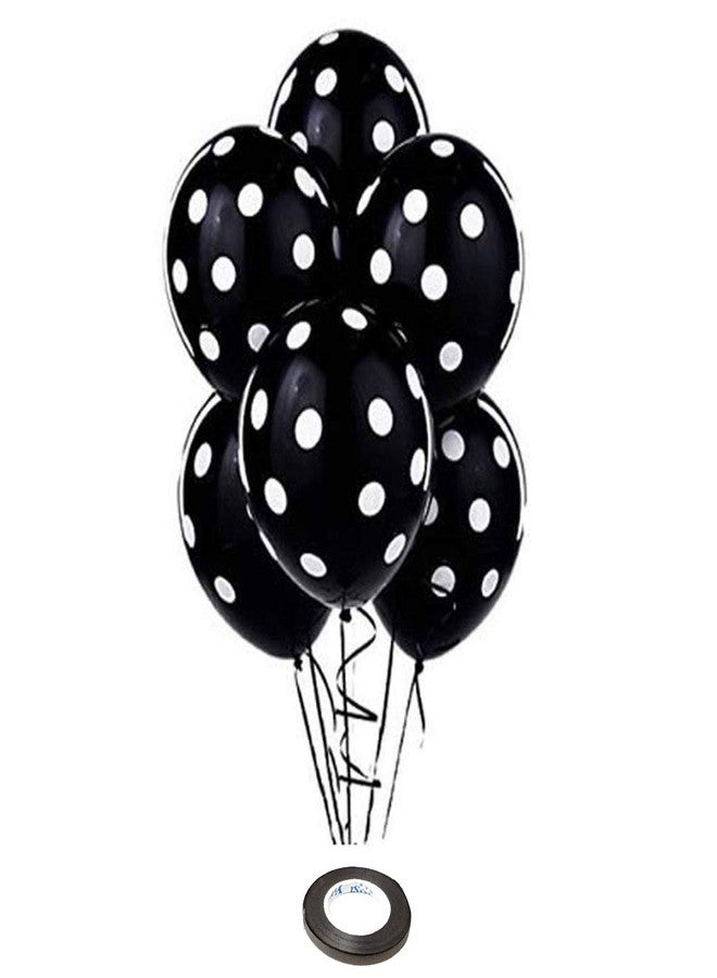 AMFIN® 12 Inch (Pack of 30) Polka Dot Birthday Party Balloons - Black - Image 1